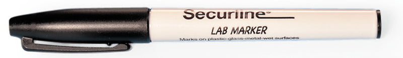 3083.2: Marcador permanente de laboratorio Securline, negro (10 ud) - Quimivitalab