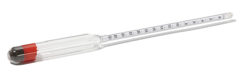 HKT8.1 Hidrómetro de policarbonato para medir según Baumé, 0 a 12 °Bé - Quimivitalab