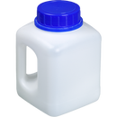 0317-2300 Garrafa de cuello ancho con asa y tapón, HDPE transparente, 2300 ml