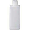 0332-0100 Botella cuadrada con tapón de rosca, HDPE transparente, 100 ml.