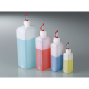 0332-1000 Botella cuadrada con tapón de rosca, HDPE transparente, 1000 ml.