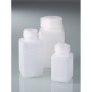 0338-0500 Frasco cuadrado de cuello ancho HDPE transparente, 500 ml.