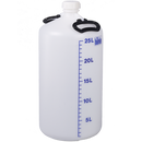 0401-0025 Botella almacenamiento con tapón de rosca y asa de transporte, volumen 25 litros