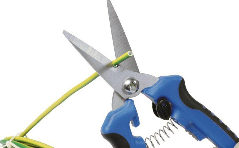 25N8.1 Tijeras universales profesionales, mango de plastico y cuchillas de acero inoxidable