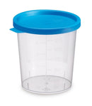 PT07.1 Vaso para muestra con tapa a presión, no estéril, Tapa azul, plano (500 uds)