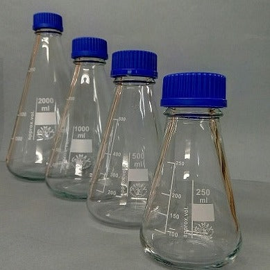 117.250-R Matraz Erlenmeyer SIMAX 250 ml con tapa rosca GL45 azul - Quimivitalab