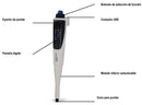 143.039 Pipeta digital motorizada con rango de volumen 0.5 -10 microlitros - Quimivitalab