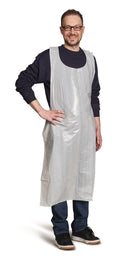 1N3N.1 Delantal desechable de polietileno color blanco, 140 cm - 50 unidades - Quimivitalab