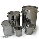 A126-10 Tambor de almacenamiento de acero inox. 316L, con tapa, abrazadera y junta, 10 litros