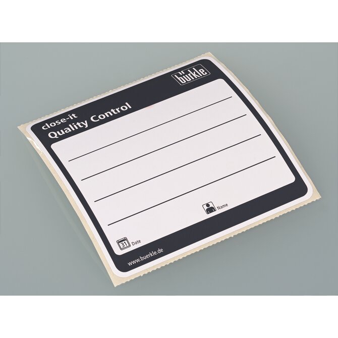 5303-0011 Etiquetas selladoras close-it  95x95 mm color  negro - rollo de 500 uds