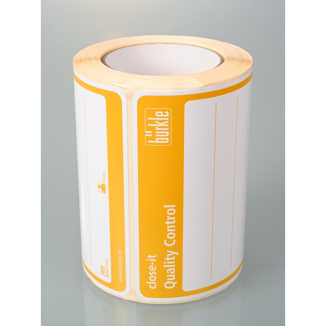 5303-1014 Etiquetas selladoras close-it Maxi 150x150mm amarillo -Rollo de 250 uds