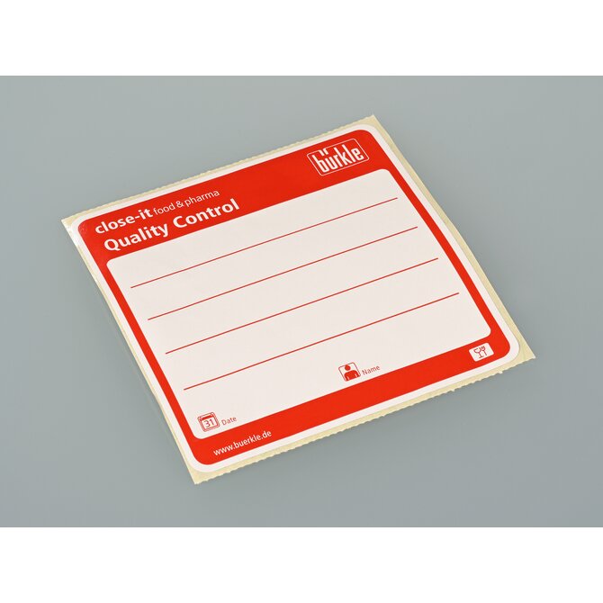5303-2017  Etiquetas selladoras close-it food & pharma  95x95 mm, rojo - rollo de 500 uds