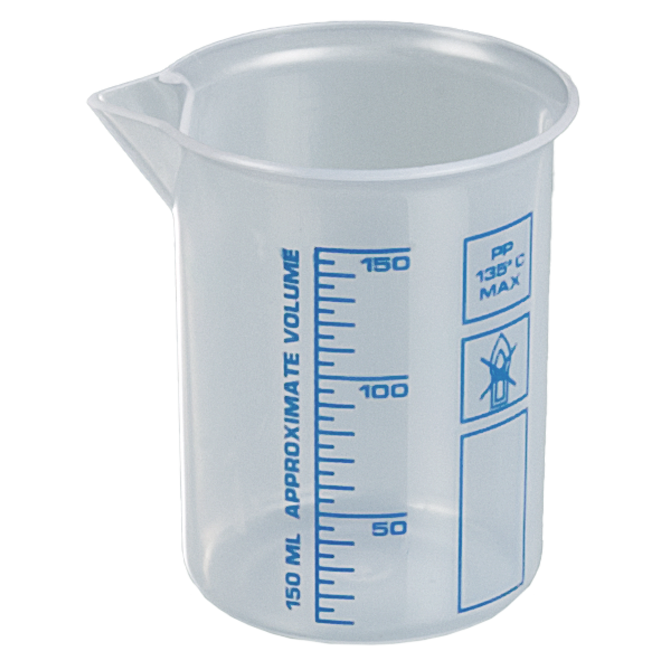 7122-0150 Vaso Griffin, PP, 150ml, escala azul