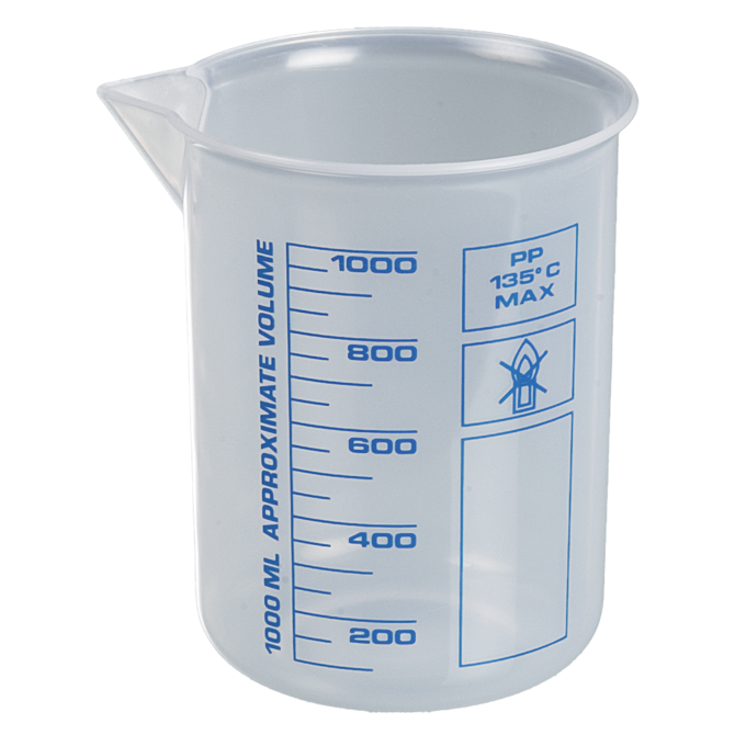 7122-1000 Vaso Griffin, PP, 1000 ml, escala azul