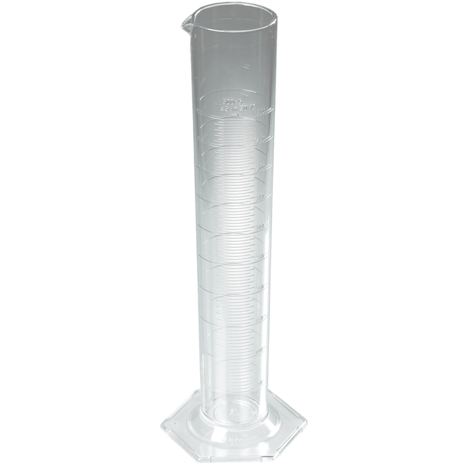 7506-0500 Probeta transparente, con escala en relieve, clase B, 500 ml