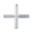 8717-0012 Conectores de manguera en cruz. PVDF. Ø 11-13 mm. cilíndrico (10 uds)