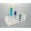 9635-0041 Gradilla blanca para tubos de ensayo, 24 pocillos