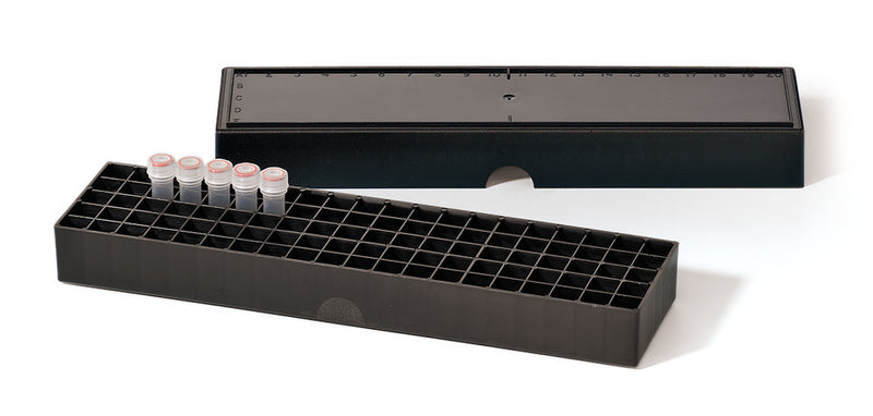 ACN0.1 Caja de almacenamiento para 100 viales, de polipropileno, forma rectangular