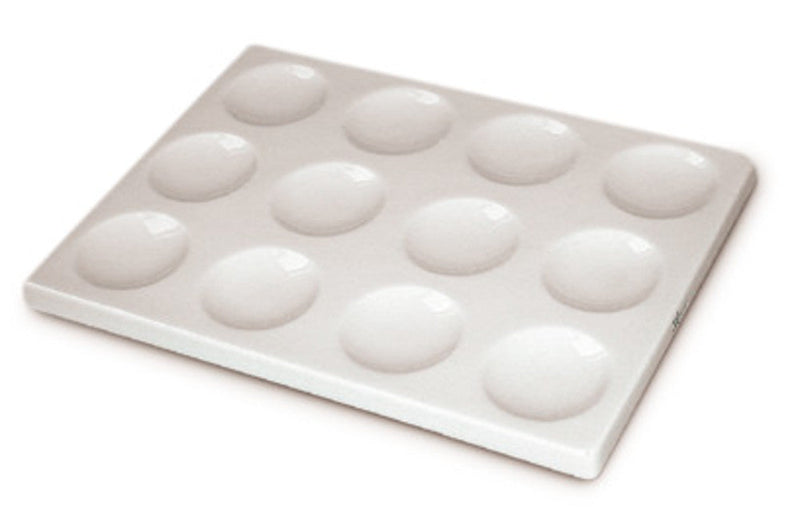C768.1 Placa de prueba puntual, porcelana esmaltada, 12 pocillos, 127 mm, 97 mm - Quimivitalab