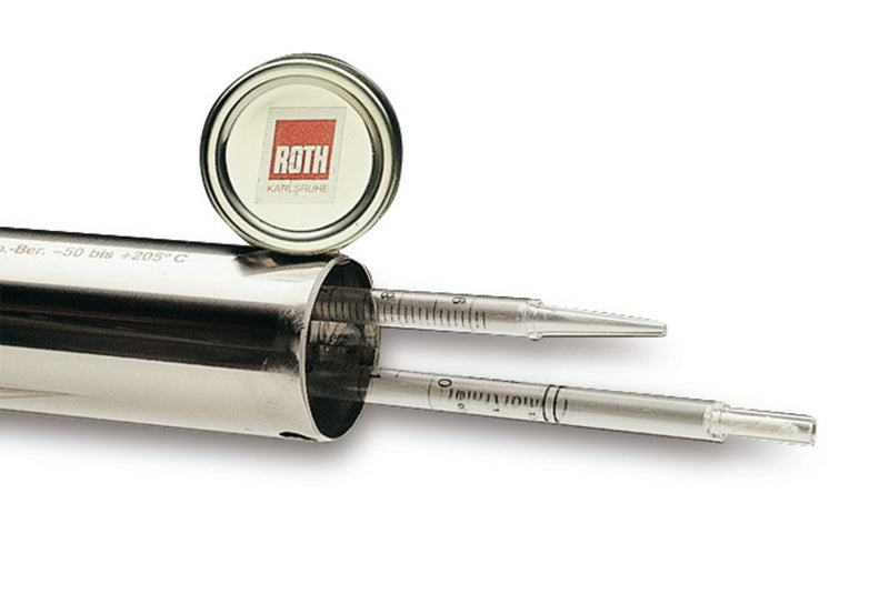 C841.1 Recipiente esterilizador cilíndrico para pipetas, acero inoxidable, ø 65 mm, 380 mm - Quimivitalab