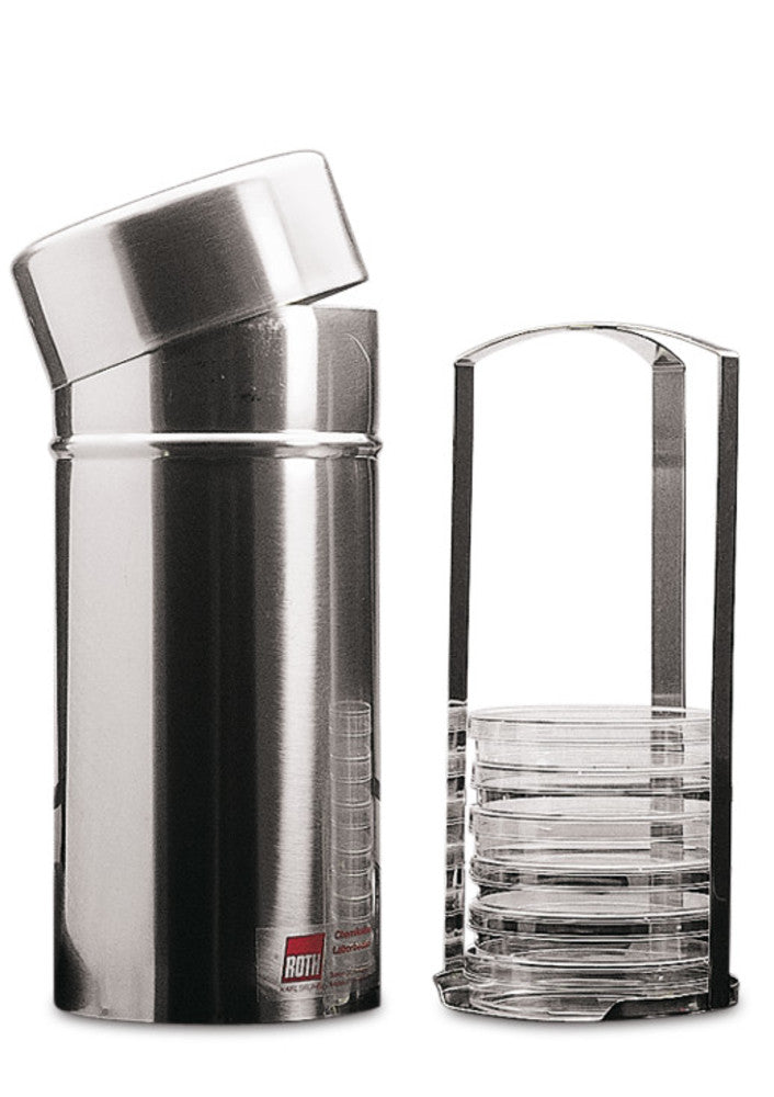 C846.1 Contenedor esterlizador, para 10 placas Petri, acero inoxidable - Quimivitalab