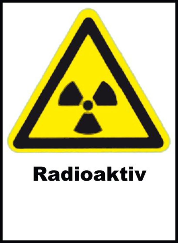 C947.1 Etiqueta de protección radiológica, Radiactiva, AluPress - Quimivitalab
