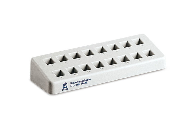 CNP5.1 Soporte de cubetas de polipropileno para cubetas de 10 mm, 16 ranuras - Quimivitalab