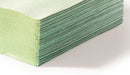 CY04.1 Toallitas desechables de papel 2 capas, plegado en zigzag, verde (15 paquetes de 213 hojas) - Quimivitalab