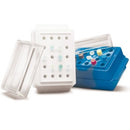 K088.1 Caja refrigeradora azul con tapa transparente, 20 ranuras para viales de 0.5 a 2 ml - Quimivitalab
