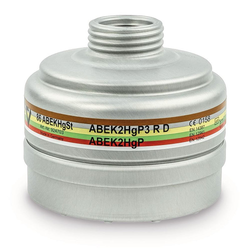 KP20.1 Filtro respiratorio con rosca estándar, A2B2E2K2Hg-P3 RD