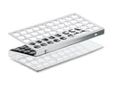 X117.1 Soporte para tubos de ensayo acero inoxidable Ø 17,5 mm, 50 ranuras