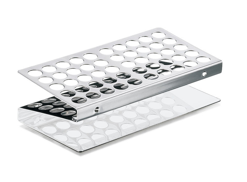 X117.1 Soporte para tubos de ensayo acero inoxidable Ø 17,5 mm, 50 ranuras