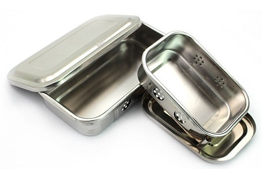 464.200 Caja de acero inoxidable para esterilización, 200x110x50 mm