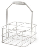 0869.1 Cesta para 4 botellas de un litro, material acero plastificado