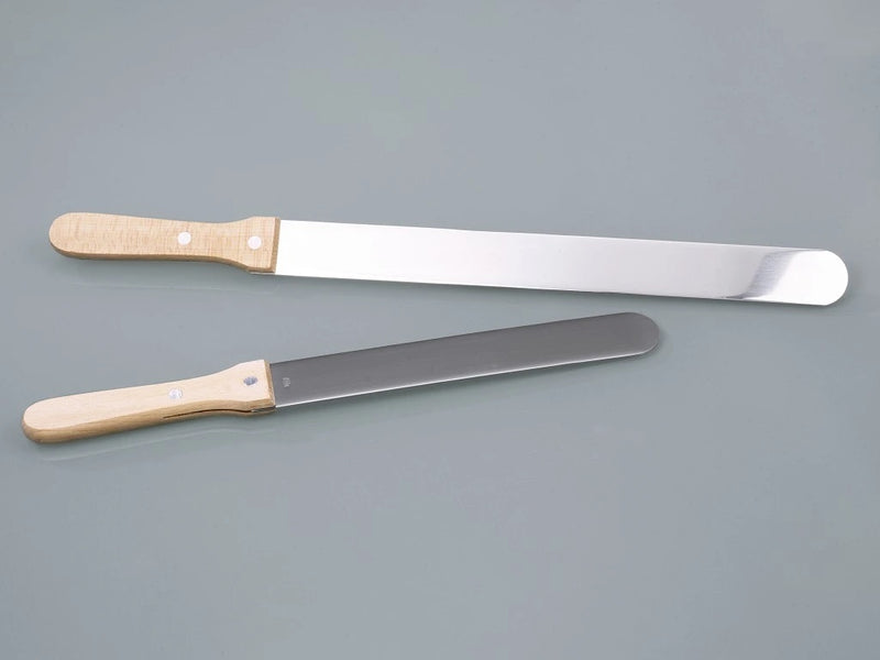 5313-0180 Espátula de cuchilla en acero inoxidable y mango de madera, 180 mm