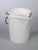 2306-0015 Cubo blanco de poliestireno con pico de vaciado y asa metálica, vol. 15 litros