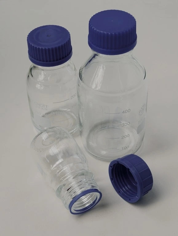5314-0025 Botella de cristal con rosca GL45 y tapón, volumen 250 ml Quimivitalab
