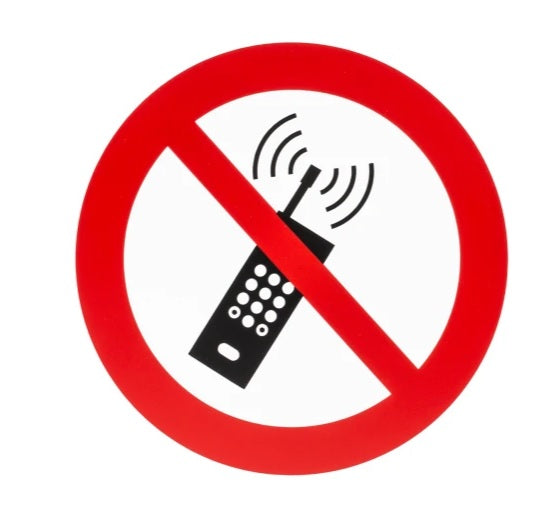 YX42.1 Señal de prohibido usar teléfonos móviles, adhesiva de doble cara - Quimivitalab