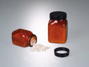 0356-0200 Frasco cuadrado de cuello ancho, PVC marrón transparente, 200 ml