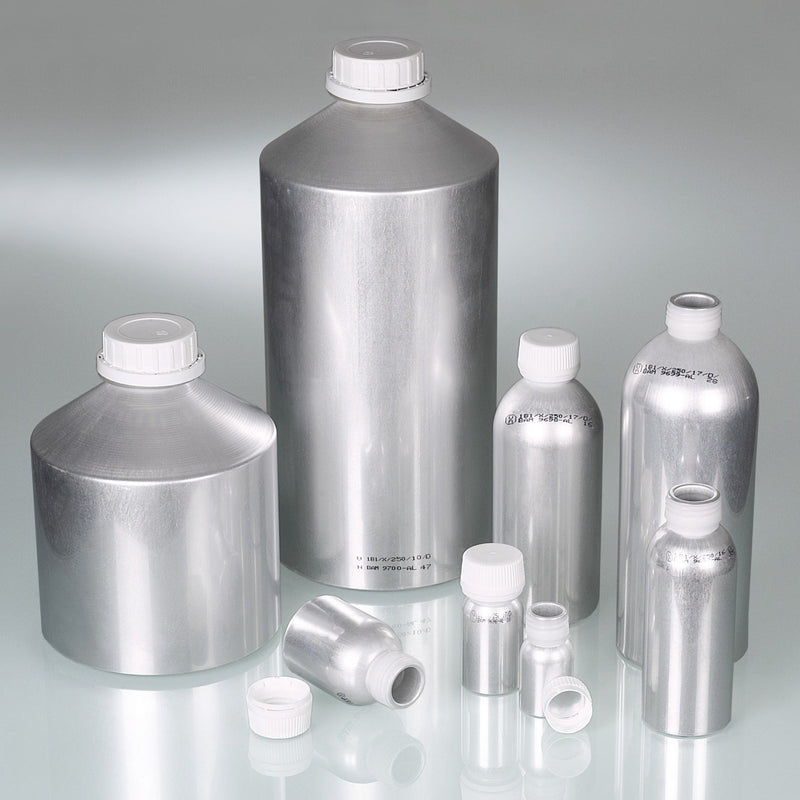 0327-3000: Botella de aluminio  UN  AL 99 5  3000ml con tapón. - Quimivitalab