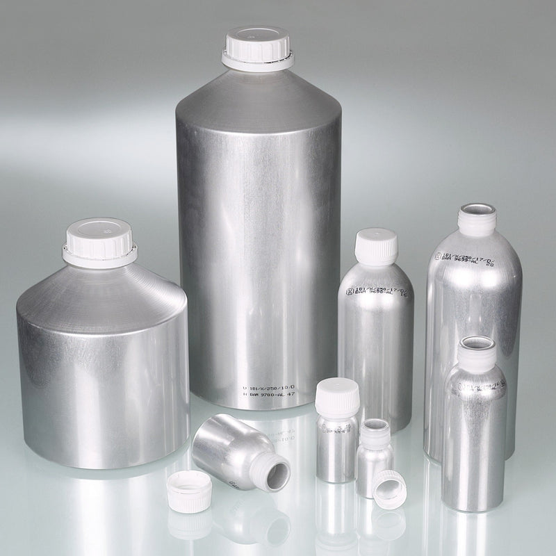 0327-0060: Botella de aluminio  UN  AL 99 5  60 ml  con tapón. - Quimivitalab