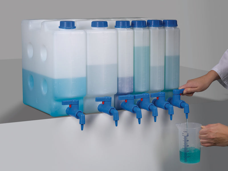 0435-0010 Garrafa compacta de 10 litros con llave de paso Stopcok - Quimivitalab