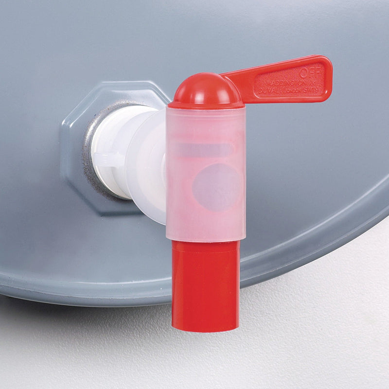 0533-0010 Grifo para barril Air, PE transparente con conexión de rosca 3/4" exterior. - Quimivitalab