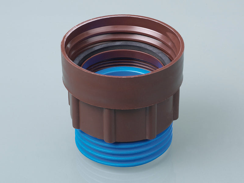 0600-1001 Adaptador de rosca de PP exterior/interior, 64 mm (BSI) - DIN 71 - Quimivitalab