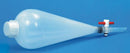 063.250-P  Embudo de decantación 250 ml de polipropileno con llave PTFE y tapón con rosca. - Quimivitalab