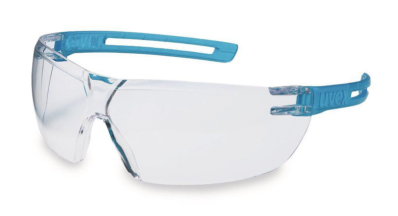 1CTT.1 Gafas de seguridad x-fit, lente trasnsparente, patillas azules, 9199265 - Quimivitalab