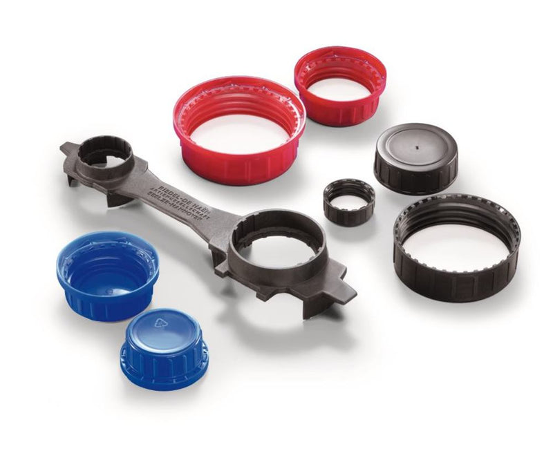 1E68.1 Tapón de rosca de PP, color negro, 45 mm - 10 unidades - Quimivitalab