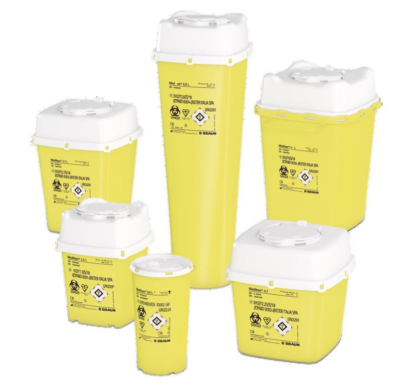 1EN7.1 Contenedor para residuos Medibox de PP, volumen 4,7 litros (25 uds) - Quimivitalab