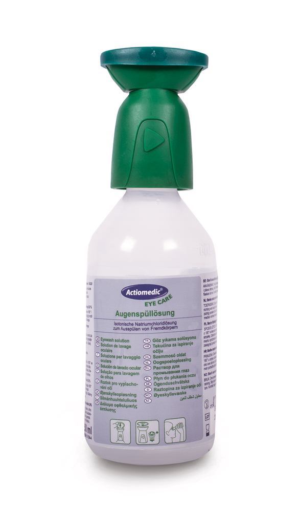 1K11.1 Frasco lavaojos Actiomedic ® Solución de cloruro sódico, 500 ml - Quimivitalab