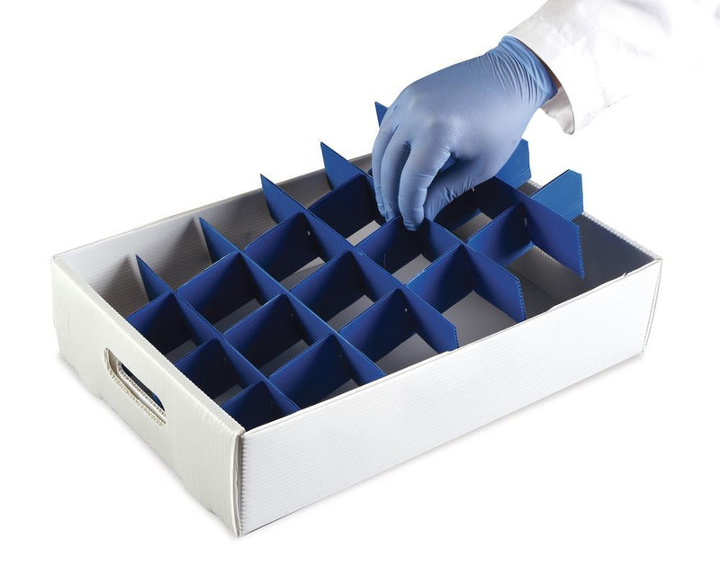1LEH.1 Soporte plegable para muestras, para recipiente Ø 56 mm, plástico, 24 ranuras (10 uds) - Quimivitalab